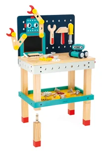 Janod, Duży stolik warsztat drewniany magnetyczny, Robot Brico ‘Kids - Zabawy w naśladowanie dorosłych - miniaturka - grafika 1
