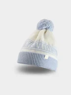 Czapki dla dzieci - 4F Czapka zimowa z pomponem dziewczęca - niebieska Uniwersalny - miniaturka - grafika 1