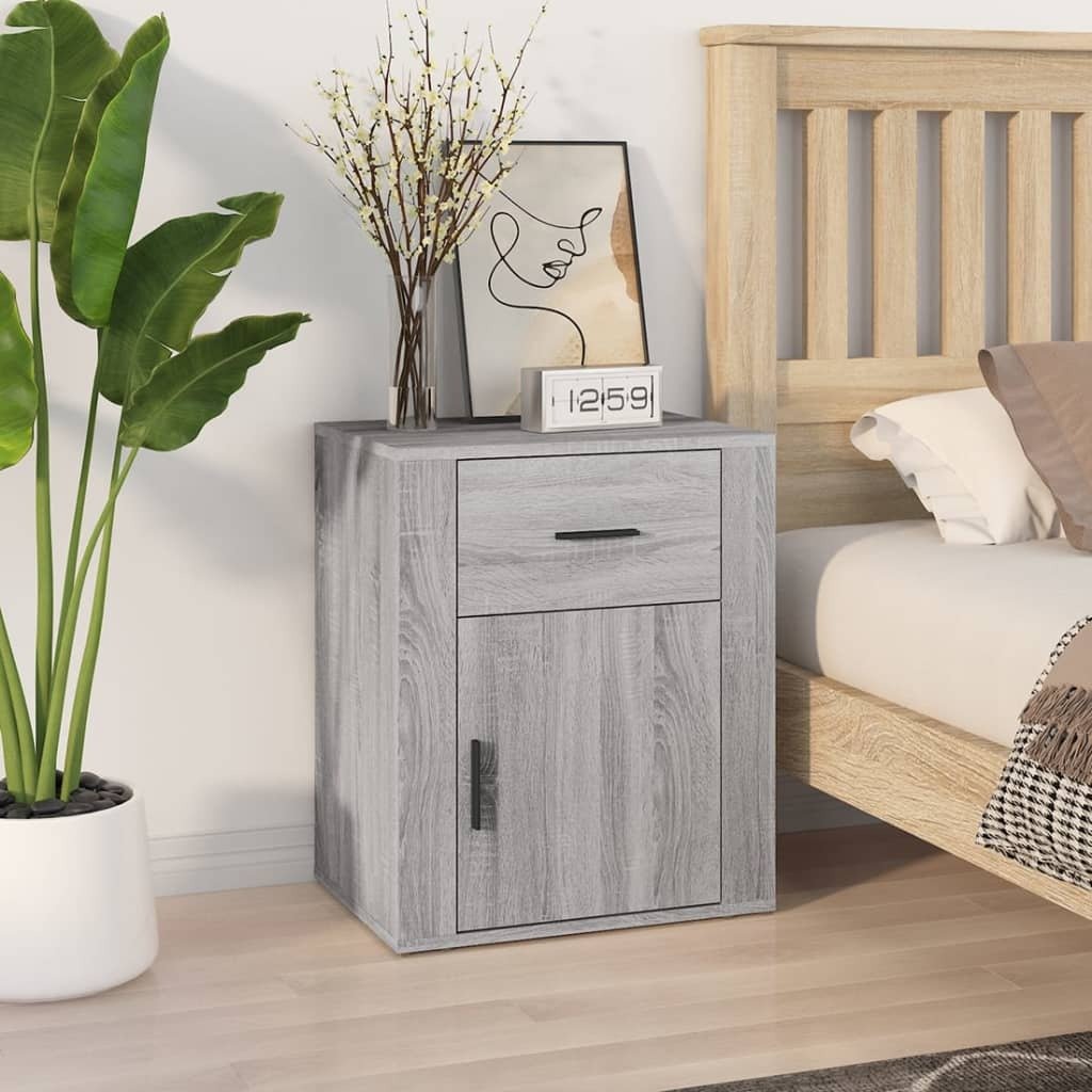 vidaXL Szafka nocna Szara Sonoma 50x36x60 cm Materiał drewnopochodny - Szafka nocna - Szafki nocne - Komoda nocna