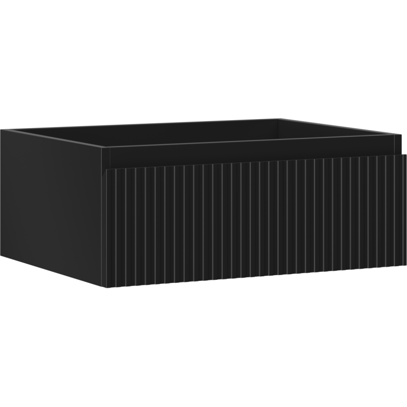 Mexen Rivel szafka łazienkowa podumywalkowa 60 cm, 1 szuflada, ryflowana , czarna mat - 91A20-06023-1-BF71