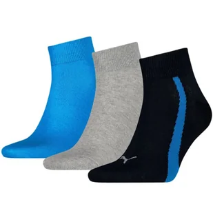Skarpety Puma Unisex Lifestyle Quarter 907952 (kolor Czarny. Niebieski. Szary/Srebrny, rozmiar 35-38) - Skarpetki damskie - miniaturka - grafika 1