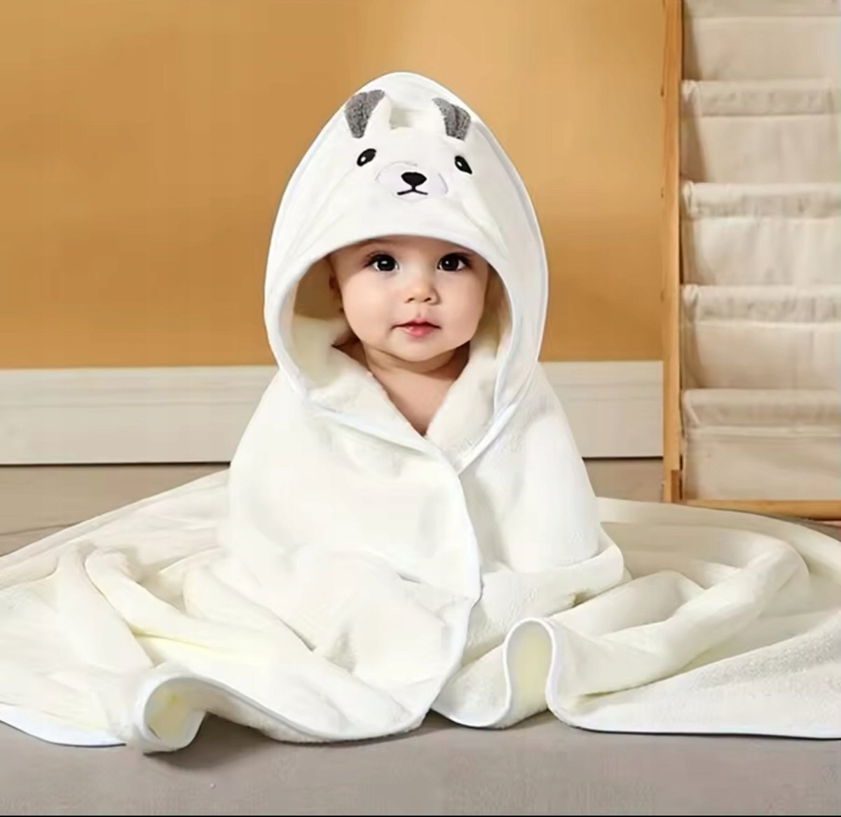 RĘCZNIK KĄPIELOWY DLA DZIECI KOCYK Z KAPTUREM