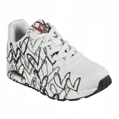 Buty sportowe damskie - Buty damskie Skechers JGoldcrown Uno Spread The Love white/black/gray 37 Eu - miniaturka - grafika 1