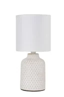 Lampy stojące - Biała lampa stołowa z ozdobną podstawą Johilu - miniaturka - grafika 1