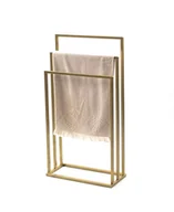 Ręczniki - Stojak Łazienkowy na ręczniki Wieszak złoty 3 Ramienny Metalowy LOFT - miniaturka - grafika 1