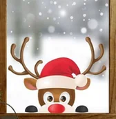 Naklejki na ścianę - RENIFER Ozdoby świąteczne na okno 65x50cm /NaklejkiOzdobne - miniaturka - grafika 1