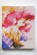 Malowanie po numerach - Kobieta w chmurach, marzenia, kolory, malowanie po numerach - miniaturka - grafika 1