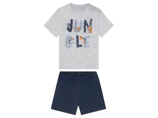Spodnie i spodenki dla chłopców - LUPILU LUPILU Piżama chłopięca (koszulka + szorty), 1 komplet (110/116, Szary/ niebieski) - grafika 1