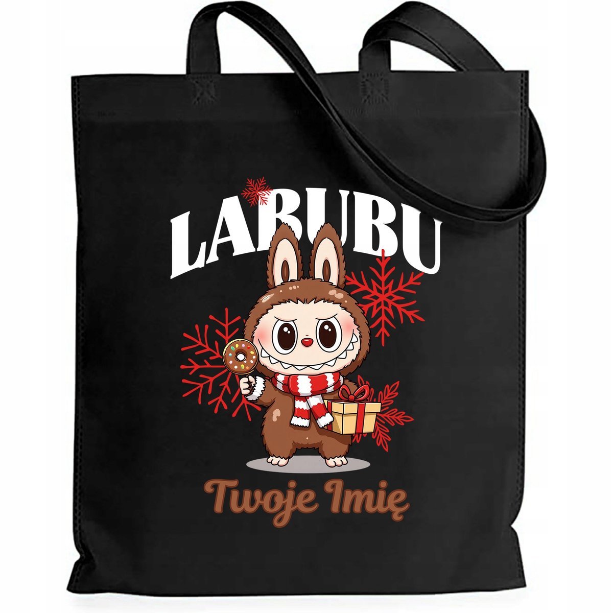 Torba EKO Czarna Shopper PERSONALIZACJA Prezent Święta Mikołajki Wz