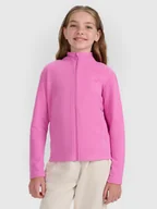 Bluzy dla dziewczynek - 4F Polar ze stójką slim dziewczęcy - różowy 140 (9-10 lat) - miniaturka - grafika 1