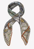 Apaszki i szaliki damskie - Duża apaszka jedwabna szara z motywem paisley 90x90 cm - miniaturka - grafika 1