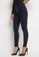 Spodnie damskie - Granatowe Spodnie Skinny Kyllienne - miniaturka - grafika 1