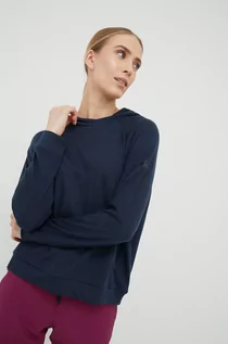 Bluzy damskie - Helly Hansen bluza sportowa Inshore damska kolor granatowy z kapturem gładka - grafika 1