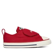 Buty dla dziewczynek - Trampki Converse Chuck Taylor All Star One Strap Hearts A19068C Czerwony - miniaturka - grafika 1