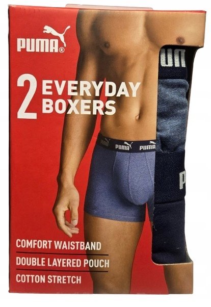 PUMA EVERYDAY Bokserki męskie 2-pack NIEBIESKIE GRANATOWE L