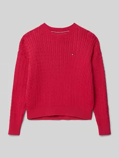 Sweter z dzianiny o kroju regular fit z czystej bawełny - Swetry dla dziewczynek - miniaturka - grafika 1
