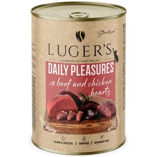 Karma dla kota LUGER'S Daily Pleasures Wołowina i Serca z kurczaka 400 g - Mokra karma dla kotów - miniaturka - grafika 1