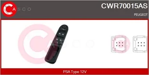 Przełącznik, podnośnik szyby Casco - Alternatory CWR70015AS - Akcesoria do układu elektrycznego - miniaturka - grafika 1