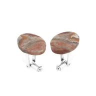 Spinki do mankietów i krawatów - Spinki do mankietów Agat Crazy Lace (S616) Srebro [925] - miniaturka - grafika 1