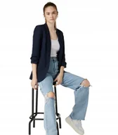 Marynarki i żakiety damskie - Pieces Granatowy Żakiet Z Podszewką Z Długim Rękawem L J2A - miniaturka - grafika 1