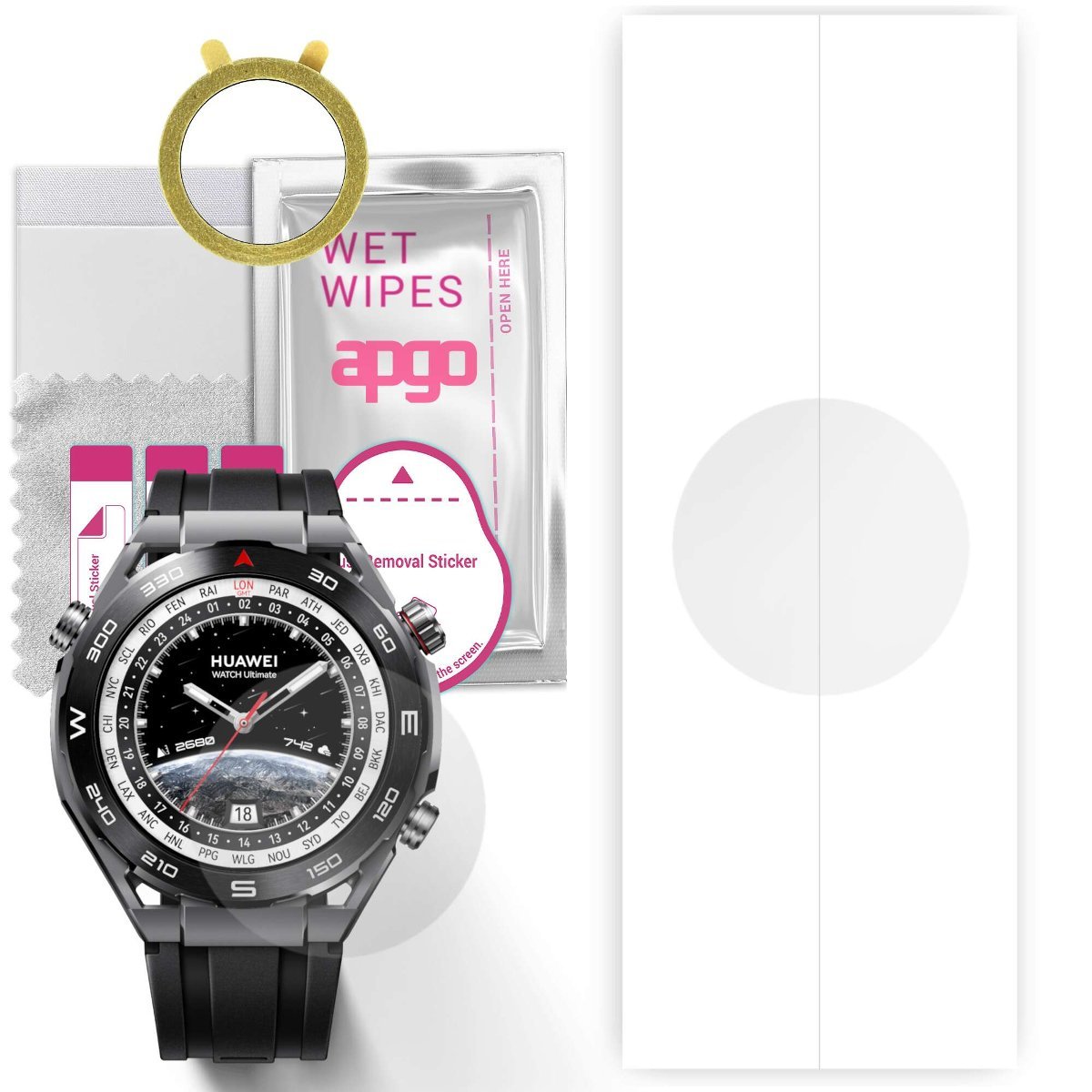 1x Folia hydrożelowa do Huawei Watch Ultimate - apgo Smartwatch Hydrogel Protection Ochrona na ekran smartwatcha