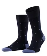 Skarpetki męskie - FALKE Mężczyźni Skarpety Dot M SO Bawełna z wzorem 1 Para, Niebieski (Dark Navy 6377), 39-42 - miniaturka - grafika 1