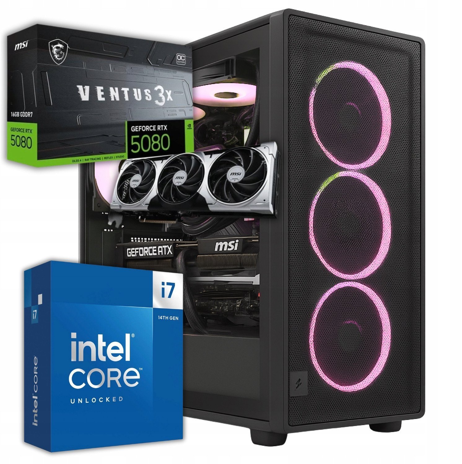 Komputer BSG Raptor V39 Intel Core i7 NVIDIA GeForce RTX 5080 64GB DDR5 2000GB SSD Windows 11 17811579947