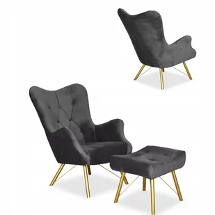 Fotel skandynawski Luna z podnóżkiem Family Meble - Fotele - miniaturka - grafika 1