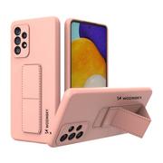 Etui i futerały do telefonów - Wozinsky Kickstand Case silikonowe etui z podstawką etui Samsung Galaxy A73 różowe - miniaturka - grafika 1