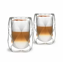 Vialli Design Komplet 2-szklanek 250ml z podwójną ścianką 250ml Geo 7572 27572 - Szklanki - miniaturka - grafika 1