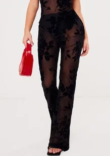 PRETTYLITTLETHING SPODNIE PROSTE CZARNE 38 EJR - Spodnie damskie - miniaturka - grafika 1