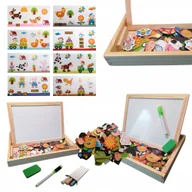 Zabawki kreatywne - FARMA, TABLICA MAGNETYCZNA, EKO Walizka ZAMYKANA MAGNESY edukacyjna kredowa - miniaturka - grafika 1