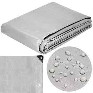 Springos Plandeka 4x4m 210g/m2 gruba płachta ochronna szara GA2145 - Folie budowlane - miniaturka - grafika 1