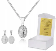 Biżuteria dla dzieci - Srebrny łańcuszek Cudowny Medalik Komunia Chrzest 45 cm LM39 - miniaturka - grafika 1