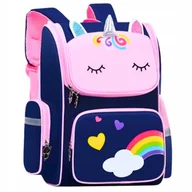 Plecaki szkolne i tornistry - Plecak Szkolny Dziewczynki Tornister Pojemny Unicorn Kot Jednorożec Duży - miniaturka - grafika 1