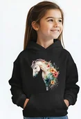 Bluzy dla dziewczynek - Bluza z koniem dla dziewczynki - miniaturka - grafika 1