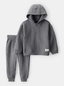 Bluzy i sweterki niemowlęce - carter's 2-częściowy zestaw w kolorze antracytowym - miniaturka - grafika 1