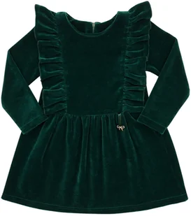 Sukienka świąteczna WELUROWA z falbankami Revaj BUTELKOWA 128 - Sukienki Sukienka świąteczna WELUROWA z falbankami Revaj BUTELKOWA 128 - Sukienki - miniaturka - grafika 1