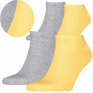 Skarpetki męskie - Tommy Hilfiger Skarpety Męskie Stopki 43-46 Żółty Szary - miniaturka - grafika 1