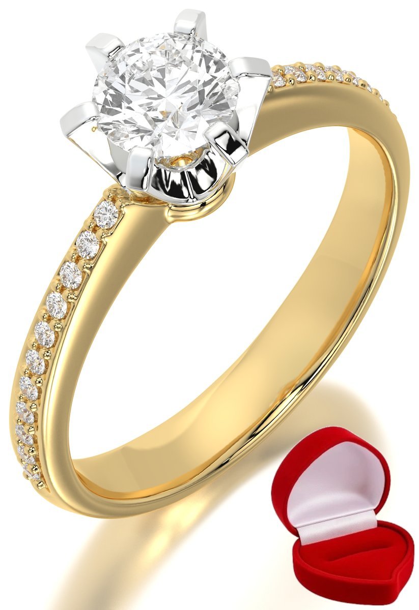 ZŁOTY PIERŚCIONEK ZARĘCZYNOWY 585 14k DIAMENT LAB BRYLANT 0,50 ct R19