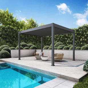 Pergola ogrodowa na taras ELEGANCE 3x4 Anthracite - Gutroof - Kratki i pergole - miniaturka - grafika 1