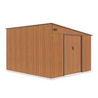 Altany ogrodowe - Domek narzędziowy JASPER 279x321cm Oak Brown, metalowy, z podwójnymi drzwiami, wentylowany, schowek na sprzęt ogrodowy i narzędzia Hardmaister - miniaturka - grafika 1