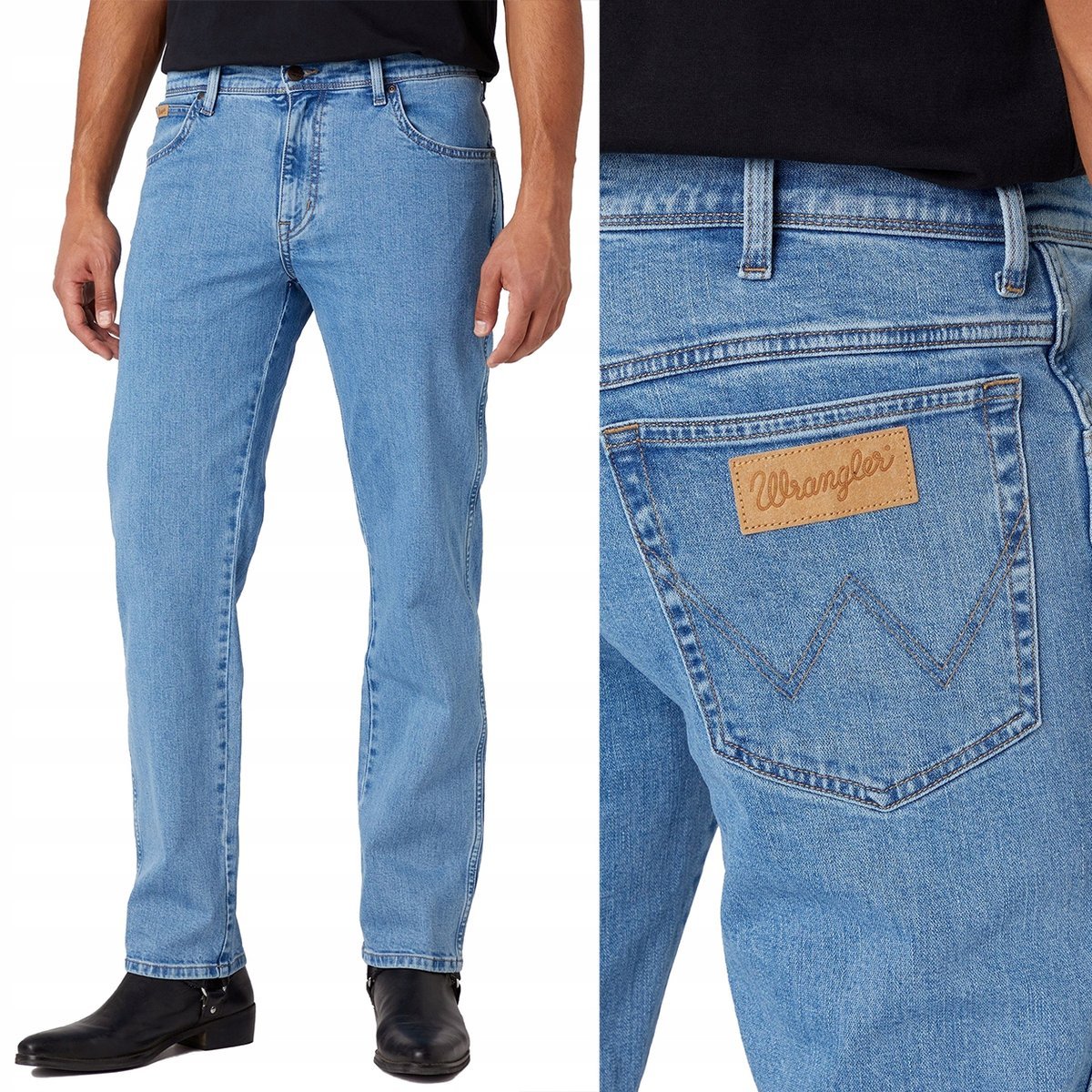 Wrangler TEXAS Good Shot klasyczne proste spodnie jeansowe na lato W40 L34