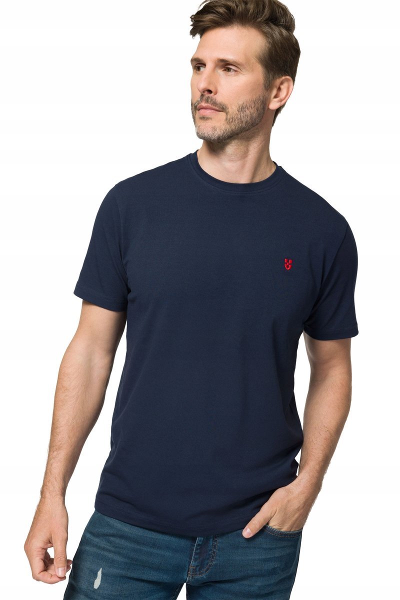 Koszulka T-shirt Męska Bawełniana Granatowa z Haftem Próchnik PM2 4XL