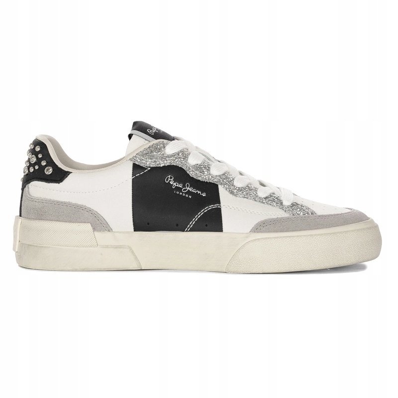Pepe Jeans Sneakersy Damskie Biało Srebrne PLS300006-914 r.36