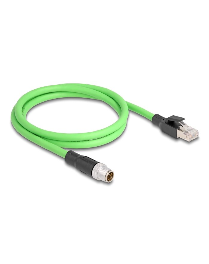 Tragant Przewód adapter M12 X-coded 8-pin męski-RJ45 męski Pur Tpu 1m Delock 80441