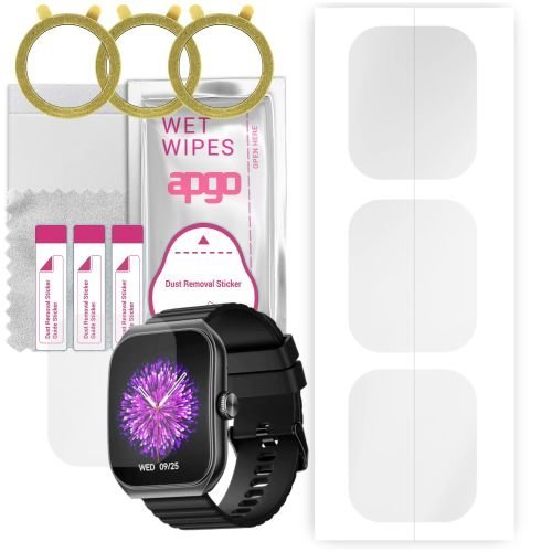 3x folia ochronna hydrożelowa do Noise Hexa ArcView - apgo Smartwatch Hydrogel Protection Ochrona na ekran smartwatcha