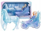 Lalki dla dziewczynek - DISNEY KRAINA LODU LALKA KSIĘŻNICZKA ELSA w pięknej karocy z koniem Nokk JBG56 - miniaturka - grafika 1