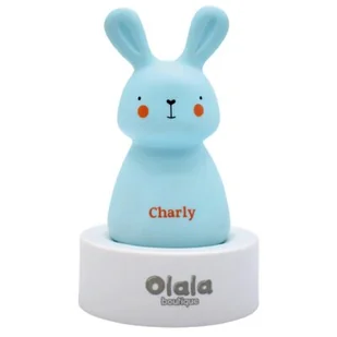 Olala Boutique, Lampka nocna LED, Olala, Króliczek Charly, niebieska - Wyposażenie pokoiku dziecięcego - miniaturka - grafika 1