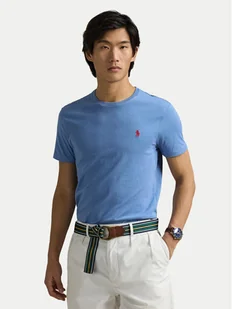 Polo Ralph Lauren T-Shirt 710671438408 Niebieski Slim Fit - Koszulki męskie - miniaturka - grafika 1
